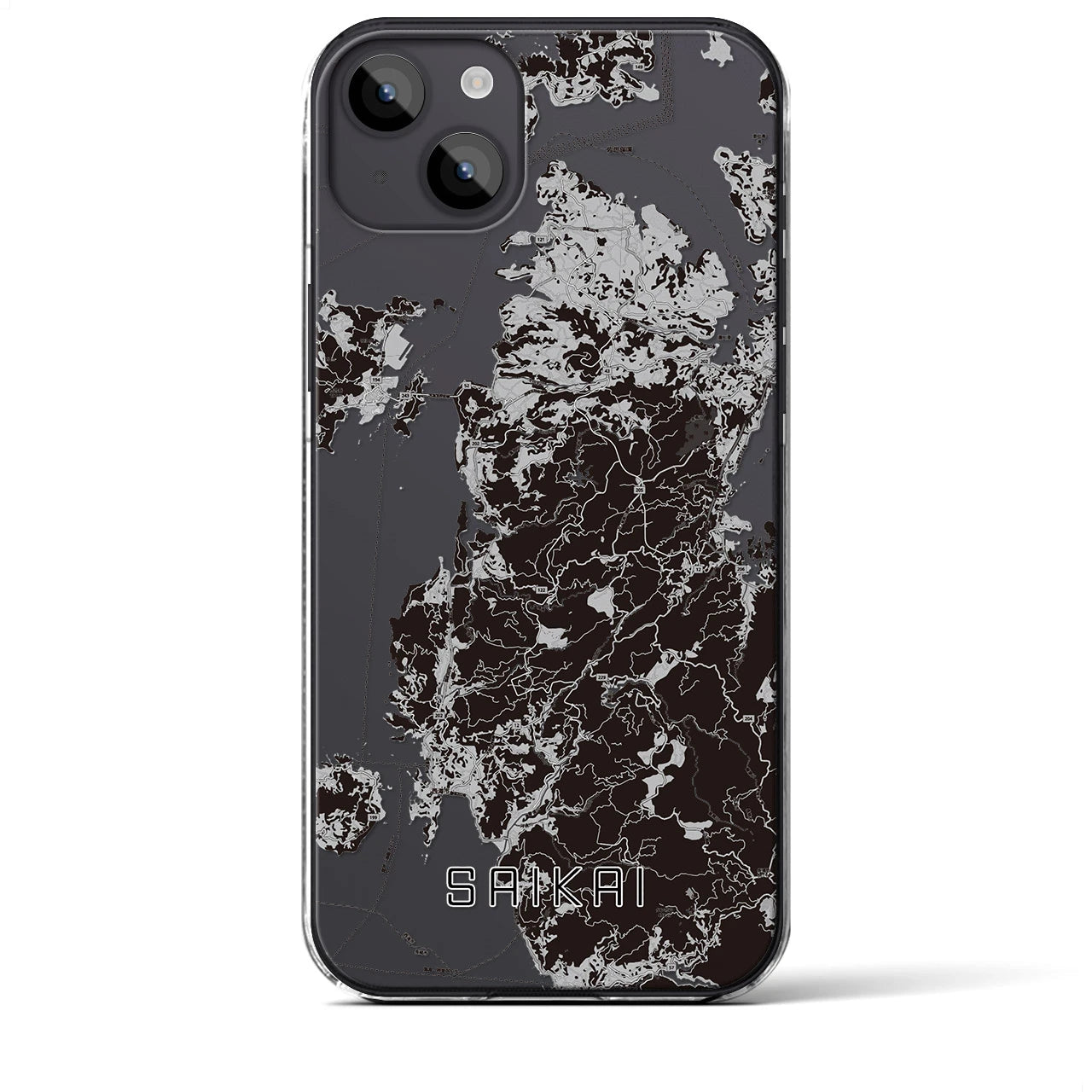 【西海(長崎県)】地図柄iPhoneケース(クリアタイプ)