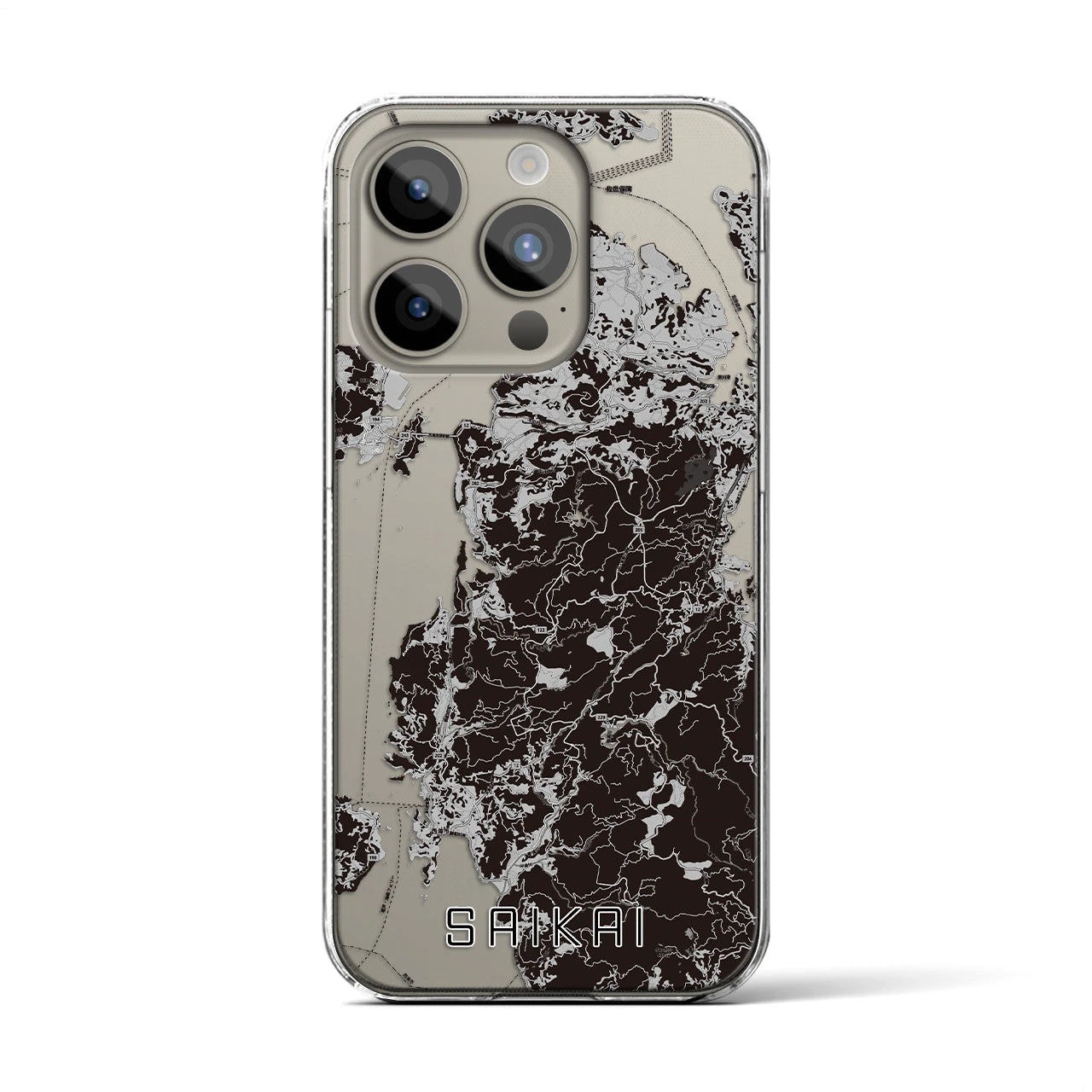 【西海(長崎県)】地図柄iPhoneケース(クリアタイプ)