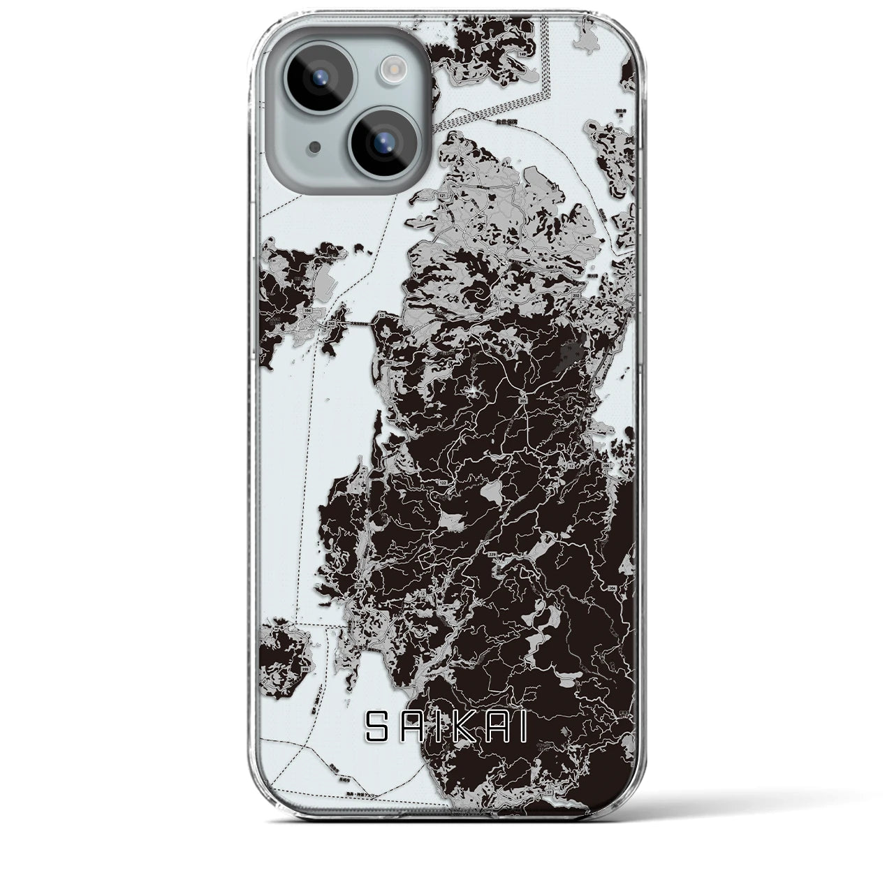 【西海(長崎県)】地図柄iPhoneケース(クリアタイプ)