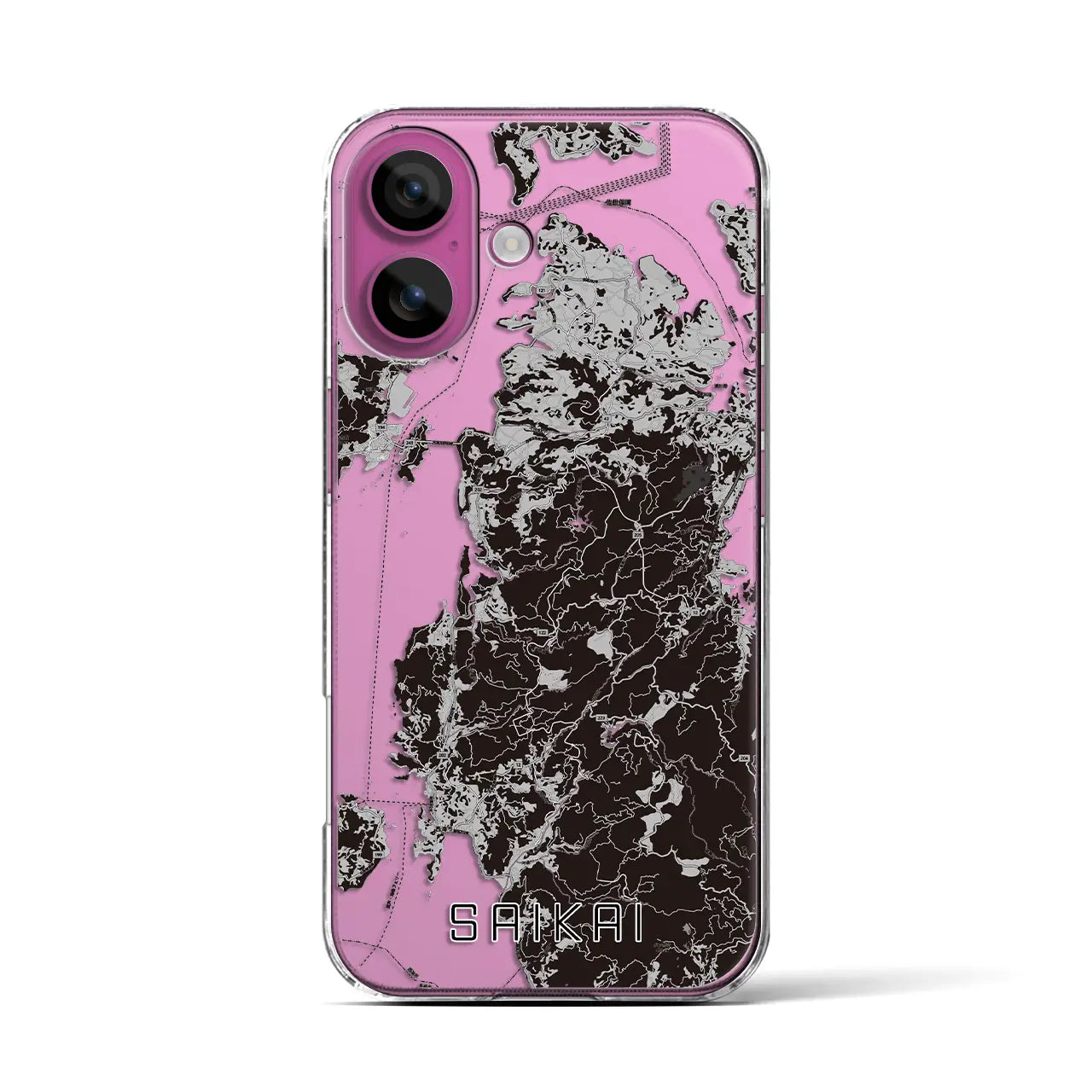 【西海(長崎県)】地図柄iPhoneケース(クリアタイプ)