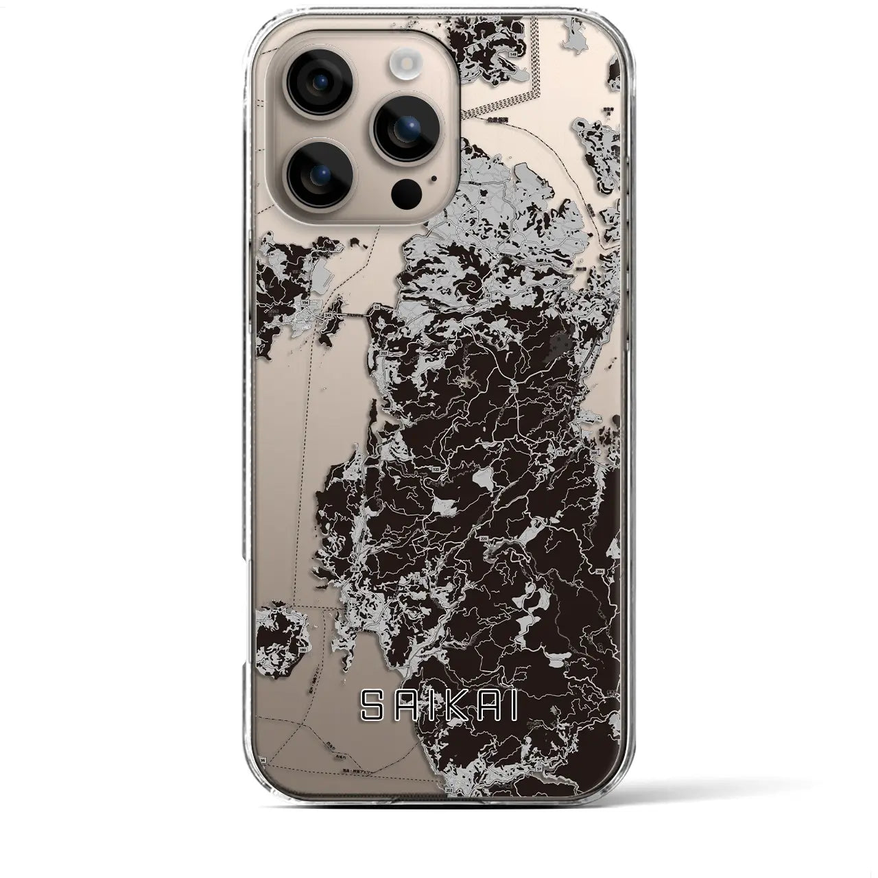 【西海(長崎県)】地図柄iPhoneケース(クリアタイプ)