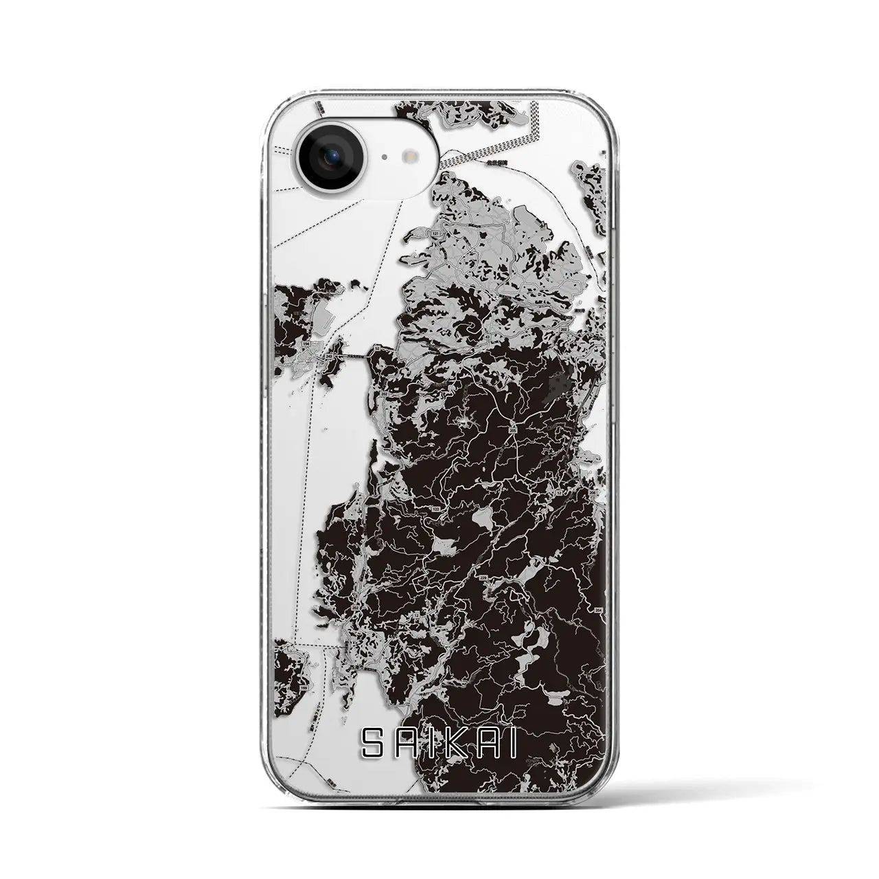 【西海(長崎県)】地図柄iPhoneケース(クリアタイプ)