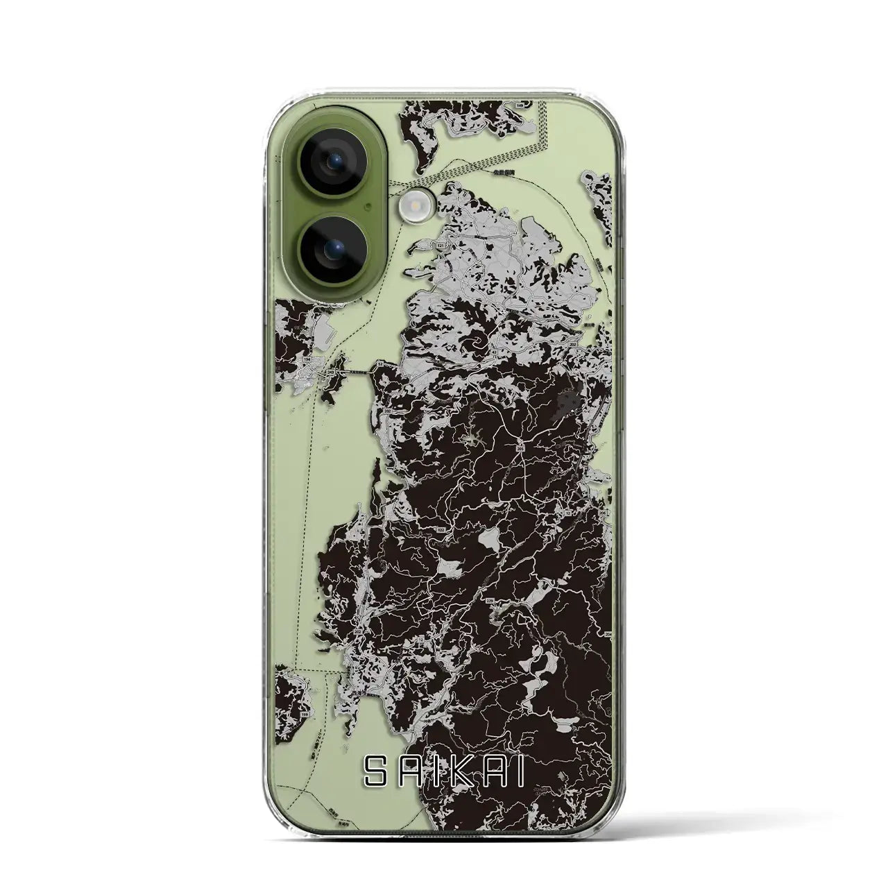 【西海(長崎県)】地図柄iPhoneケース(クリアタイプ)モノトーン・iPhone 17 Pro Max 用