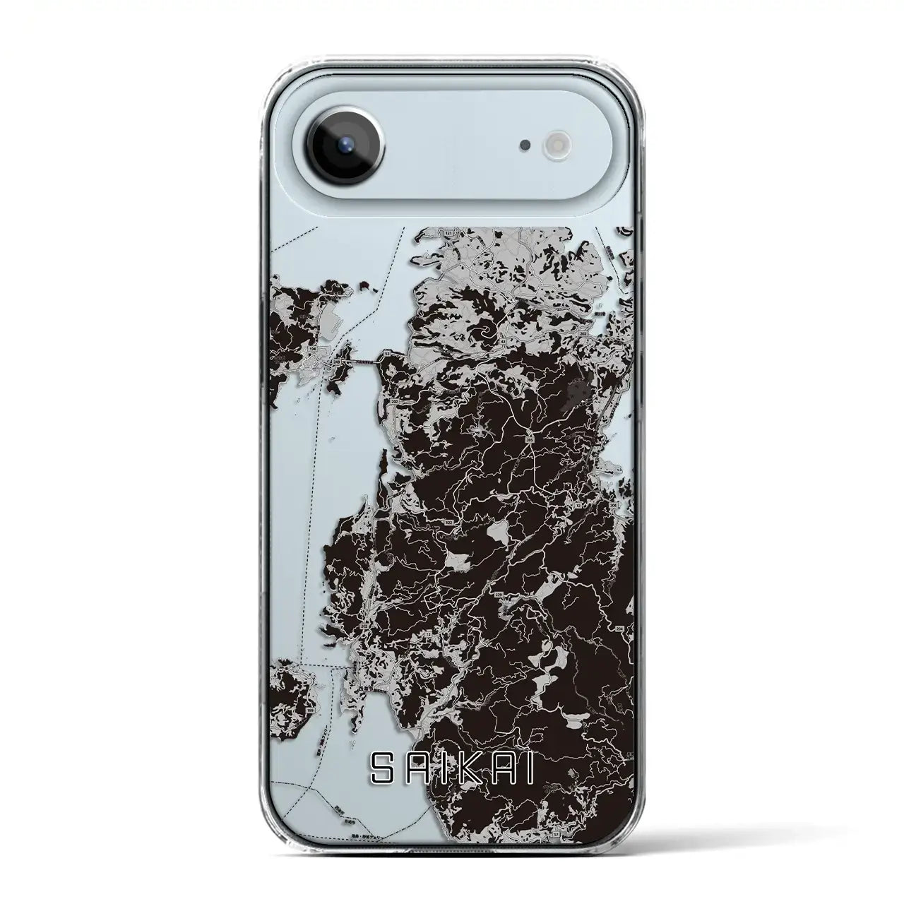 【西海(長崎県)】地図柄iPhoneケース(クリアタイプ)