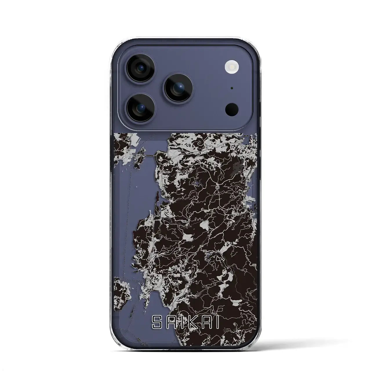 【西海(長崎県)】地図柄iPhoneケース(クリアタイプ)モノトーン・iPhone 17 Pro Max 用