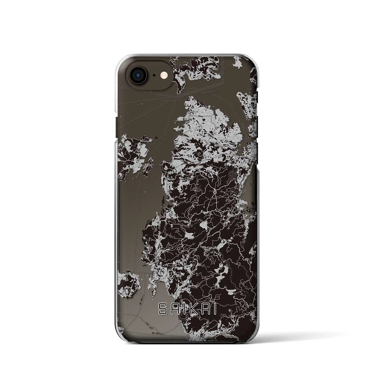 【西海(長崎県)】地図柄iPhoneケース(クリアタイプ)