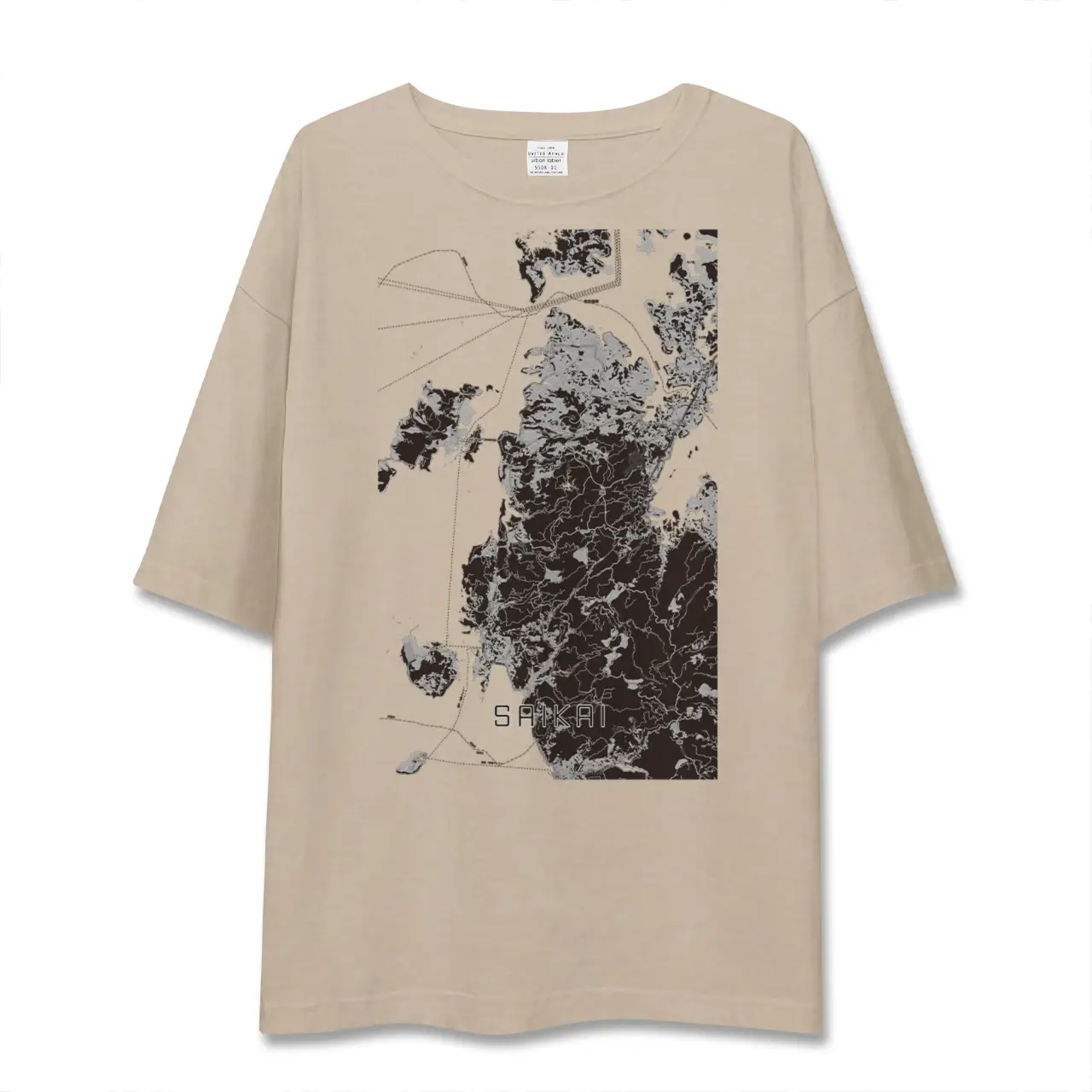 【西海(長崎県)】地図柄ビッグシルエットTシャツ
