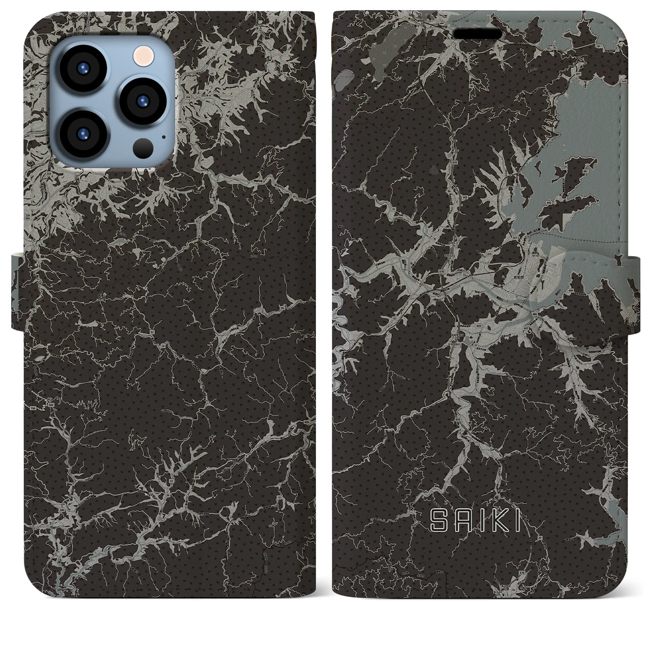 【佐伯(大分県)】地図柄iPhoneケース(手帳タイプ)