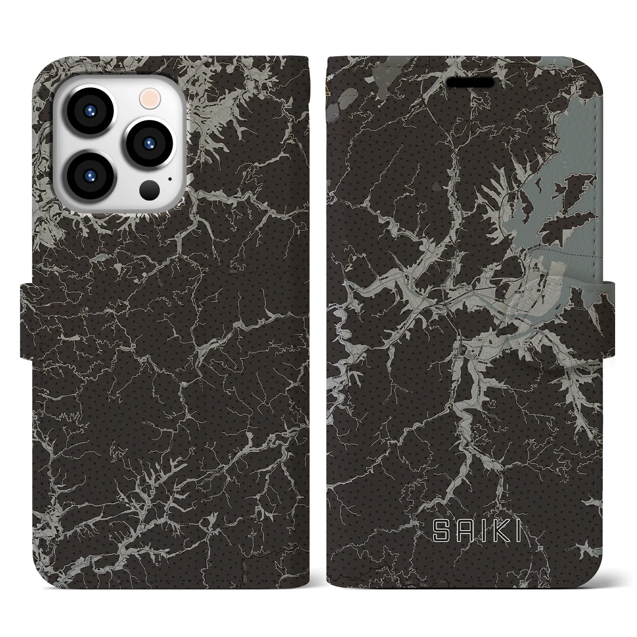 【佐伯(大分県)】地図柄iPhoneケース(手帳タイプ)