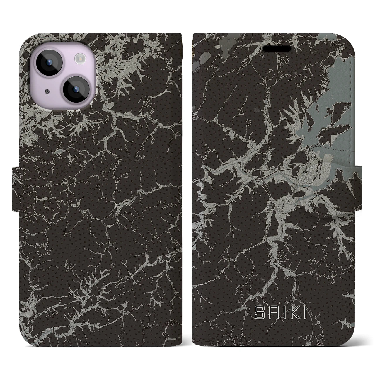 【佐伯(大分県)】地図柄iPhoneケース(手帳タイプ)