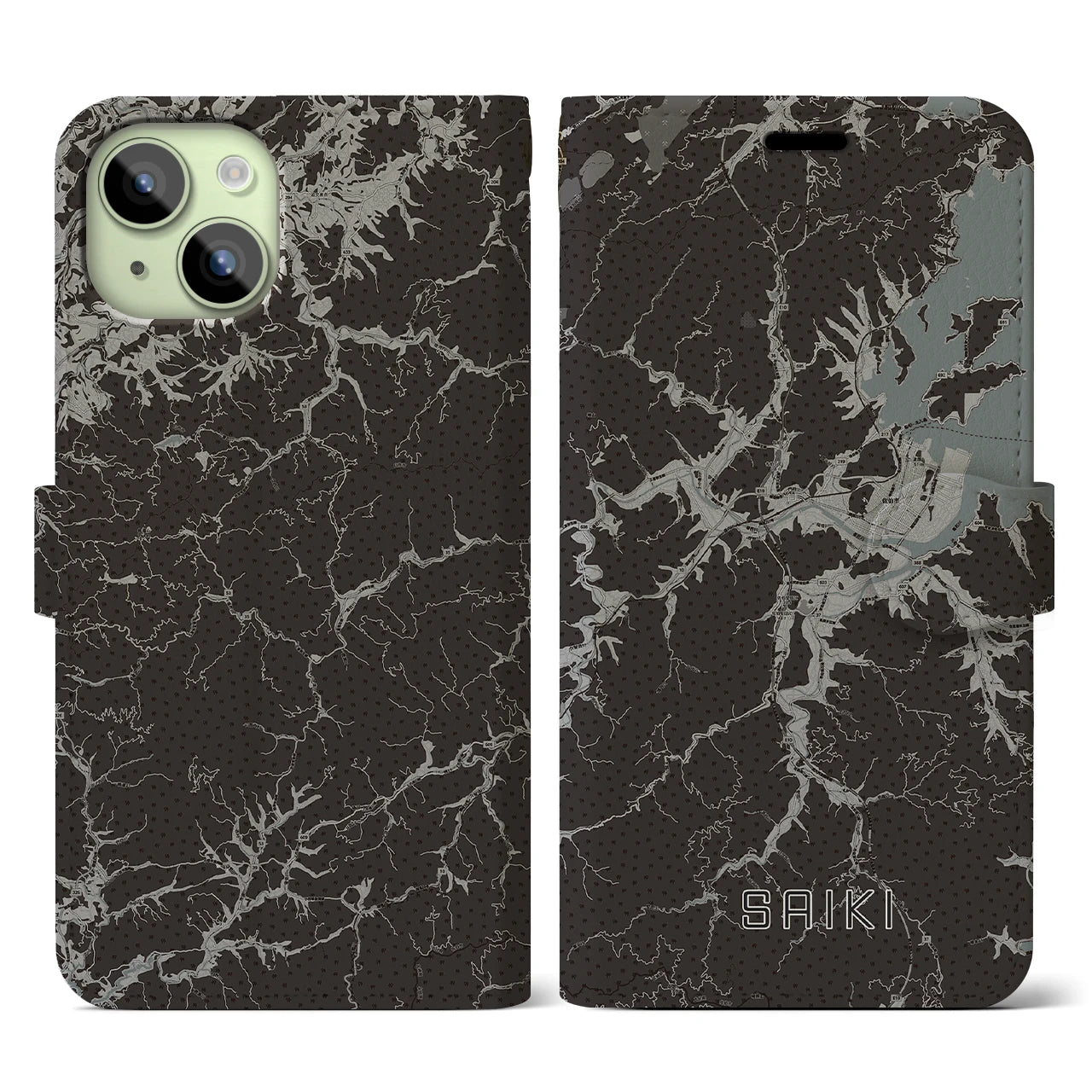 【佐伯(大分県)】地図柄iPhoneケース(手帳タイプ)