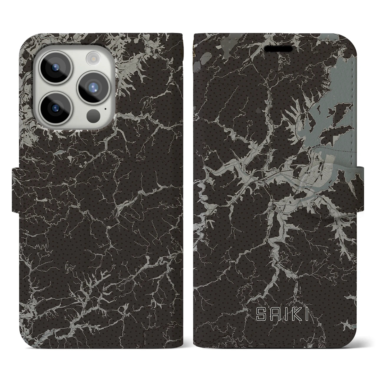 【佐伯(大分県)】地図柄iPhoneケース(手帳タイプ)