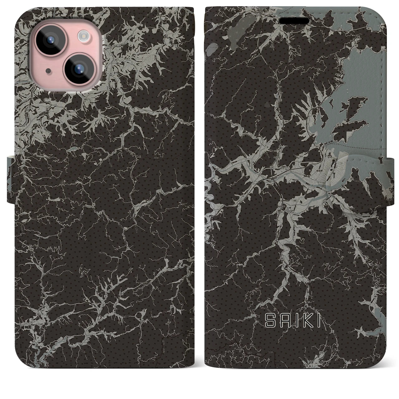 【佐伯(大分県)】地図柄iPhoneケース(手帳タイプ)