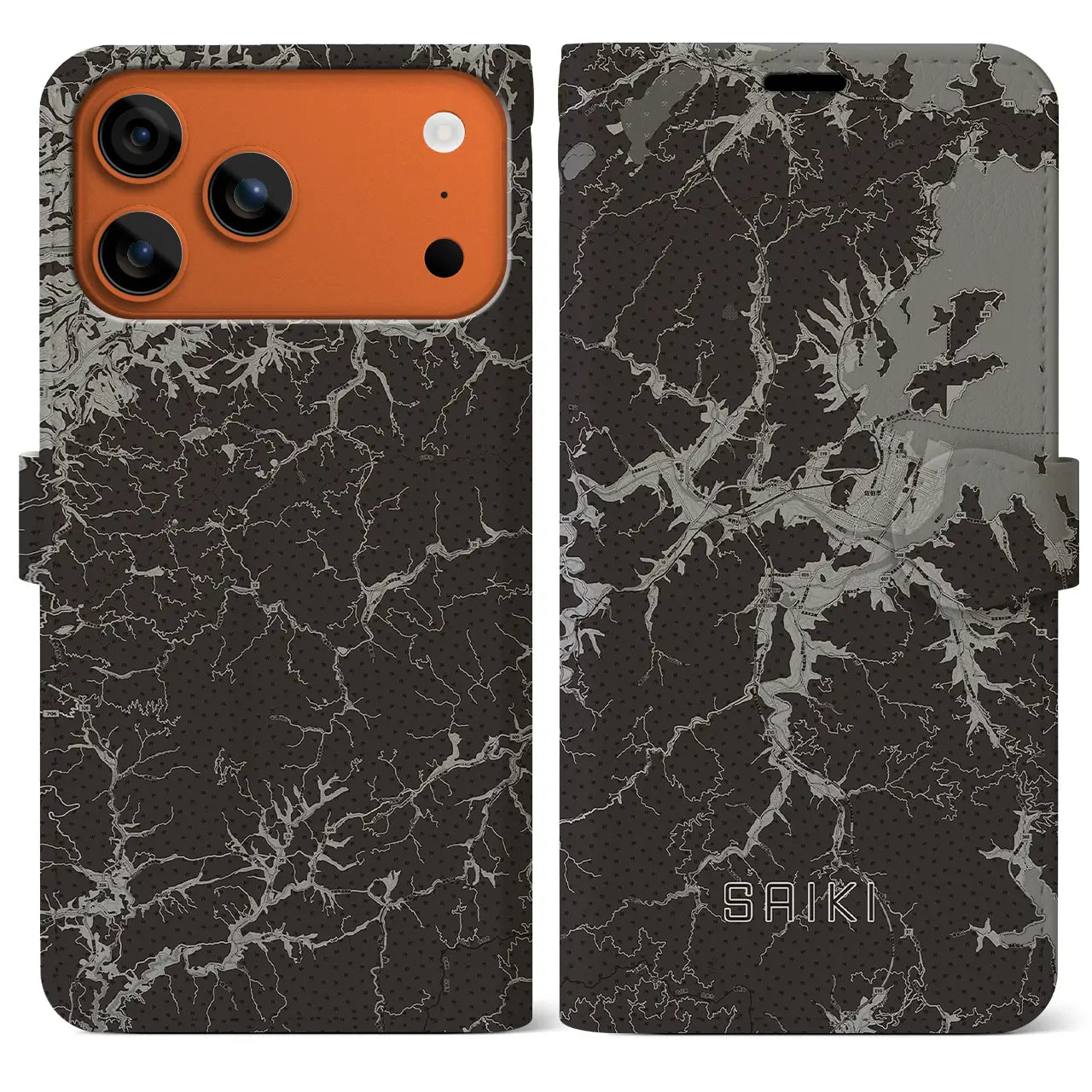 【佐伯(大分県)】地図柄iPhoneケース(手帳タイプ)