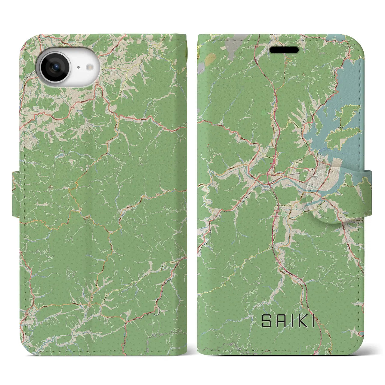 【佐伯(大分県)】地図柄iPhoneケース(手帳タイプ)