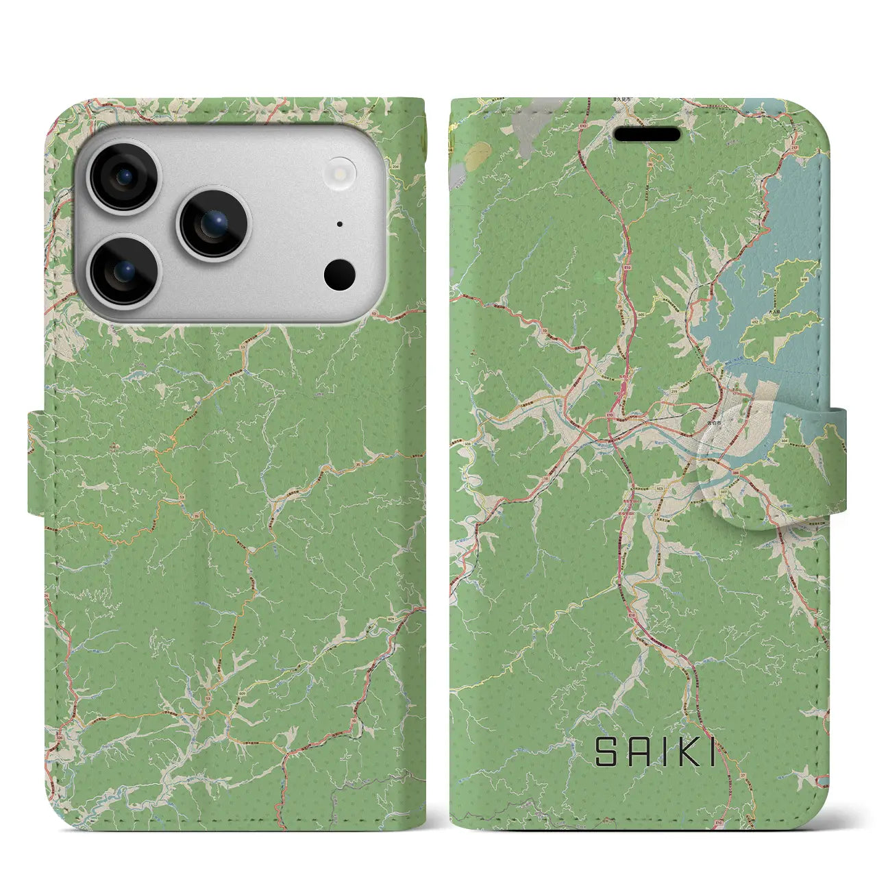 【佐伯(大分県)】地図柄iPhoneケース(手帳タイプ)