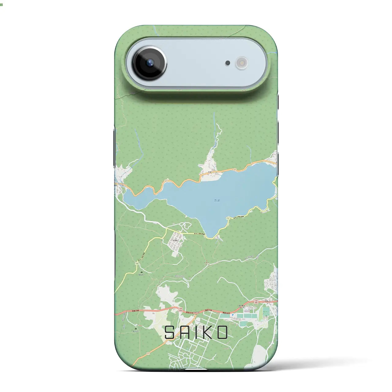 【西湖(山梨県)】地図柄iPhoneケース(バックカバータイプ)