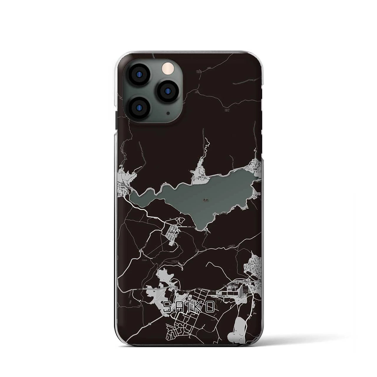 【西湖(山梨県)】地図柄iPhoneケース(クリアタイプ)