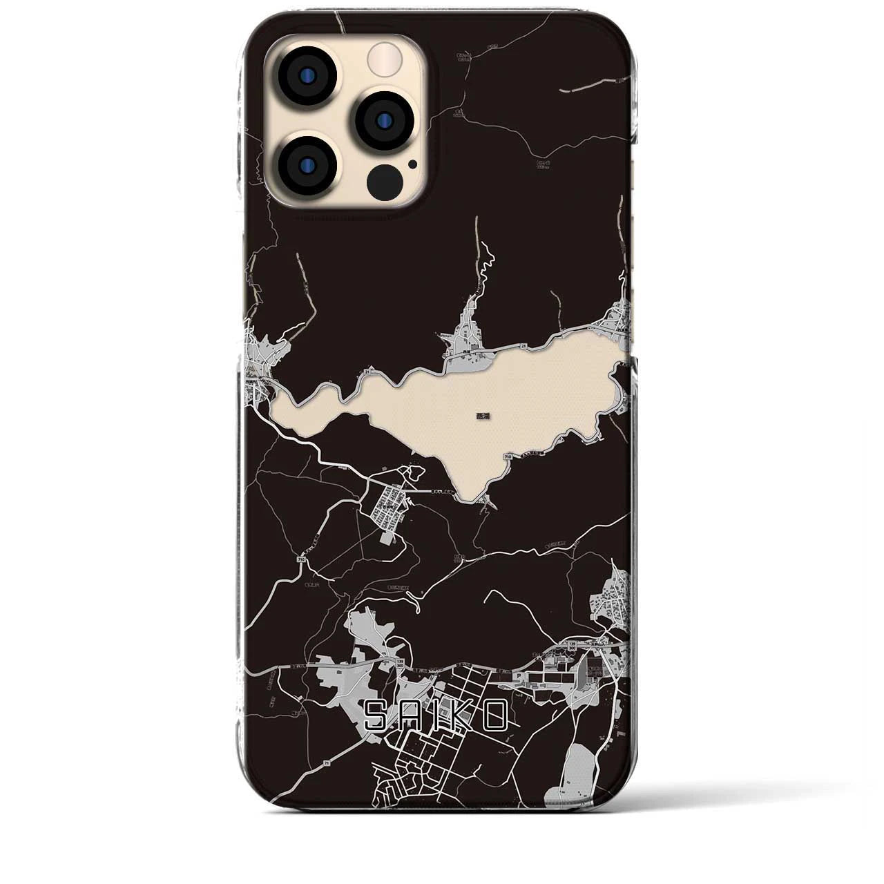 【西湖(山梨県)】地図柄iPhoneケース(クリアタイプ)