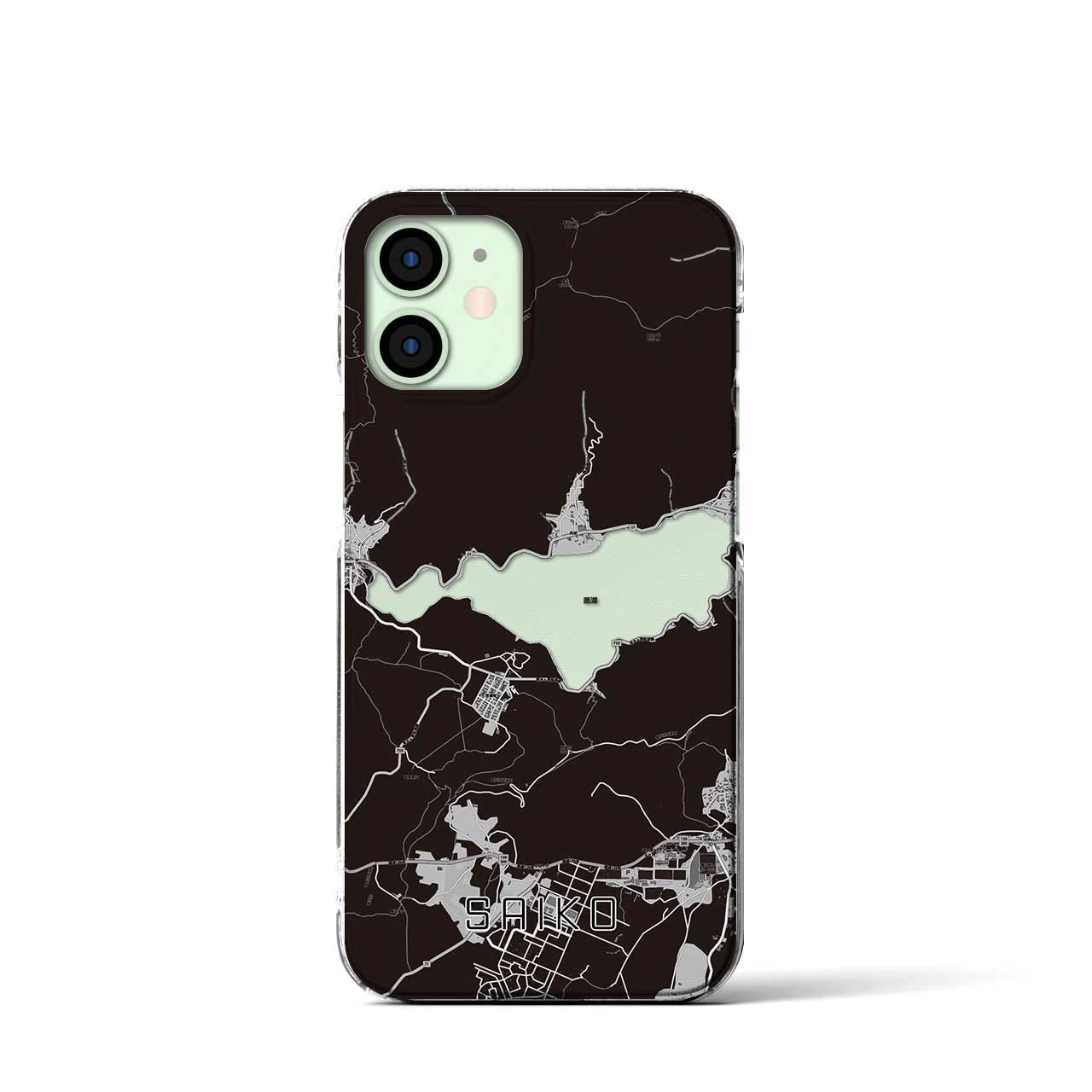 【西湖(山梨県)】地図柄iPhoneケース(クリアタイプ)