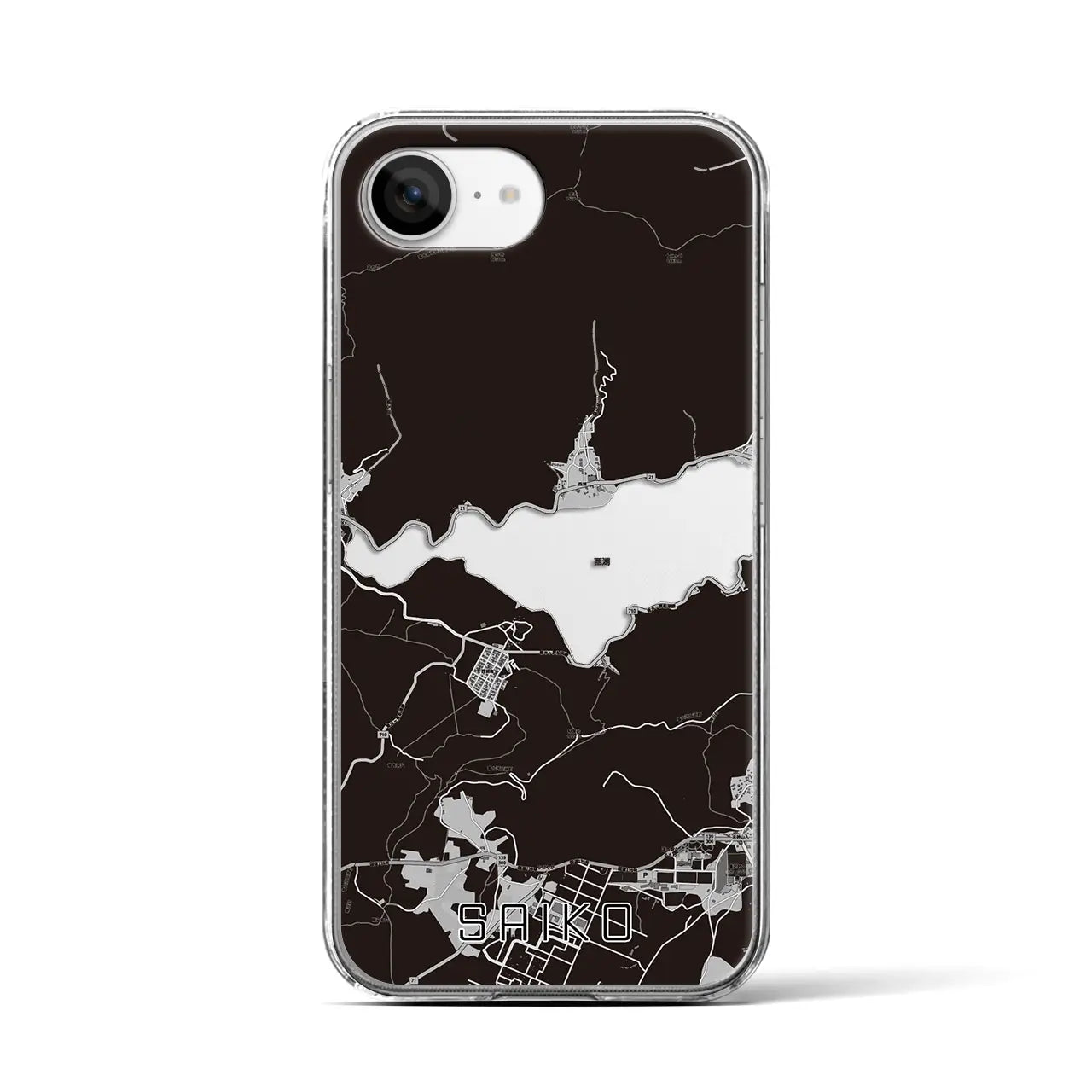 【西湖(山梨県)】地図柄iPhoneケース(クリアタイプ)