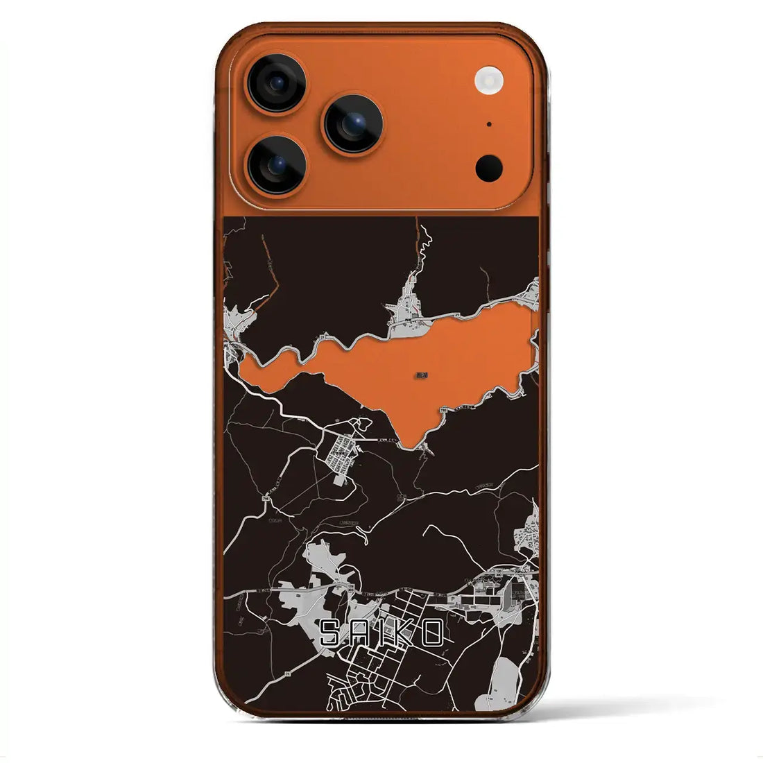 【西湖(山梨県)】地図柄iPhoneケース(クリアタイプ)