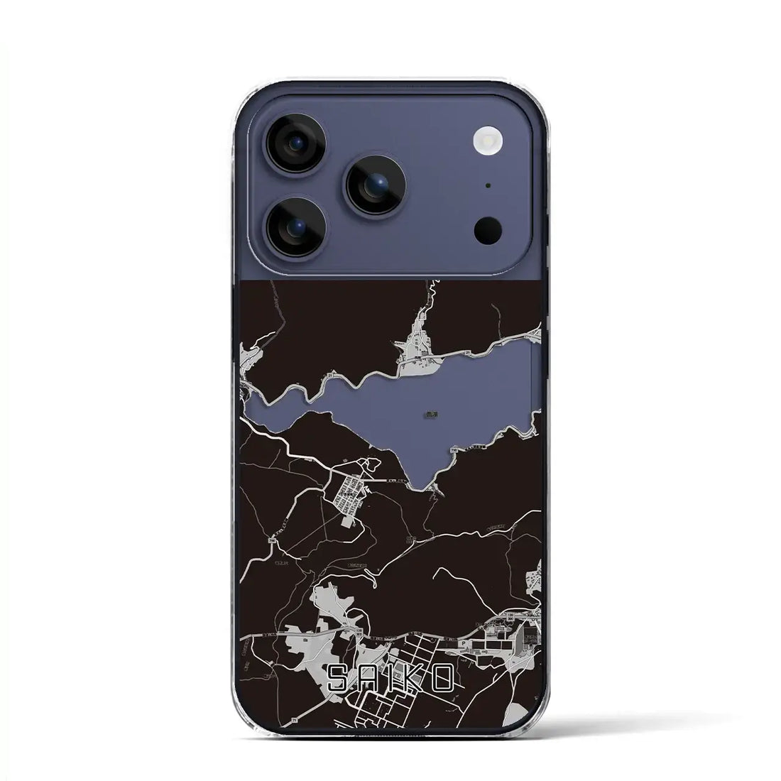 【西湖(山梨県)】地図柄iPhoneケース(クリアタイプ)