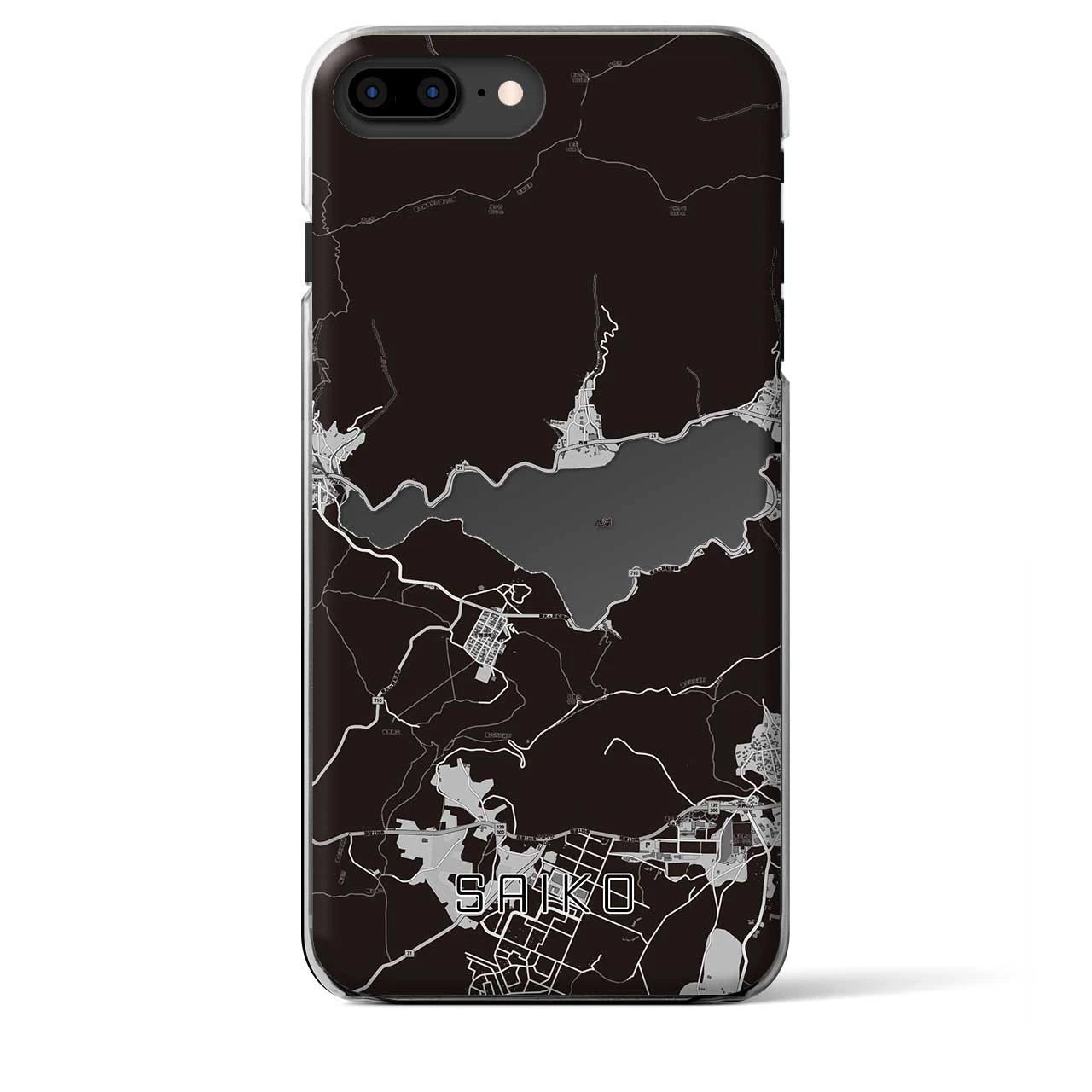 【西湖(山梨県)】地図柄iPhoneケース(クリアタイプ)
