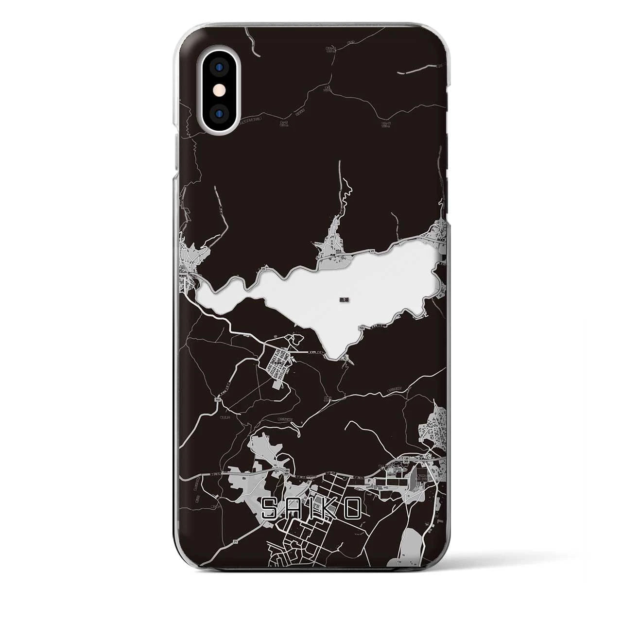 【西湖(山梨県)】地図柄iPhoneケース(クリアタイプ)