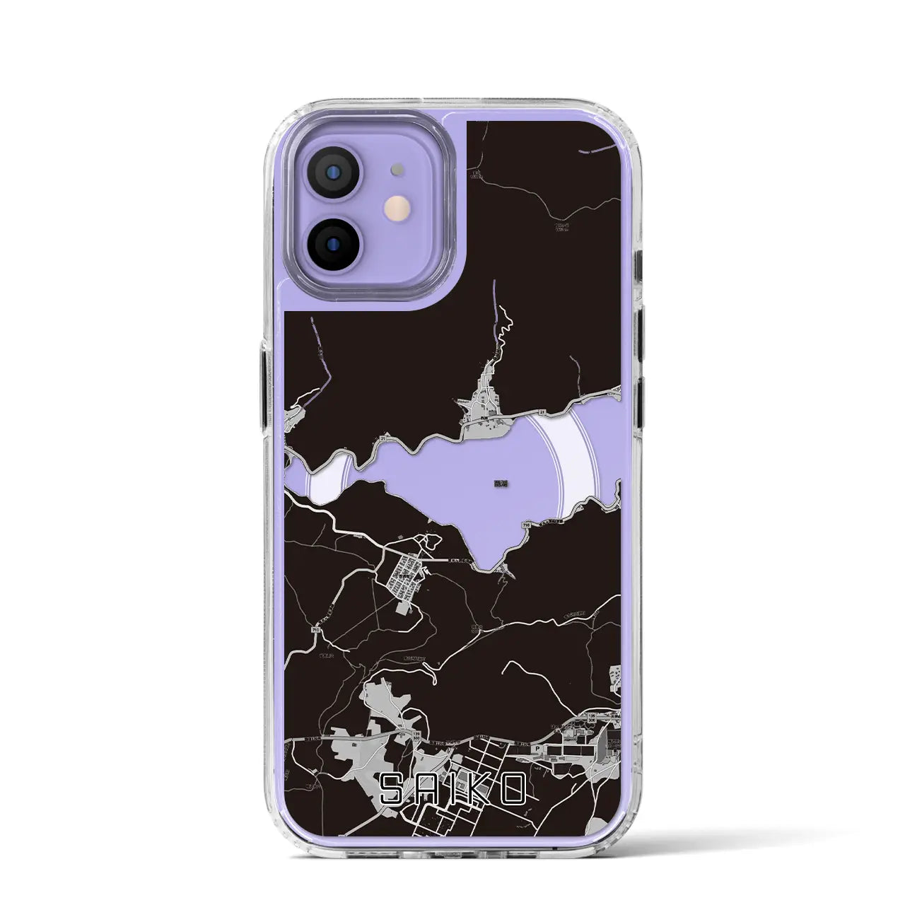 【西湖(山梨県)】地図柄iPhoneケース(MagSafeタイプ)