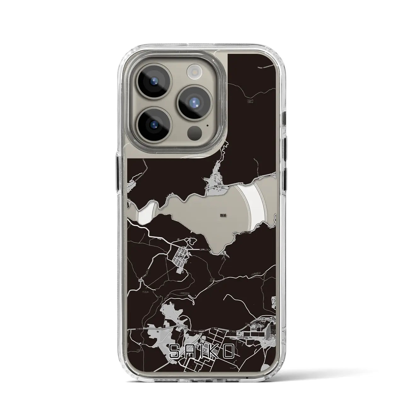 【西湖(山梨県)】地図柄iPhoneケース(MagSafeタイプ)