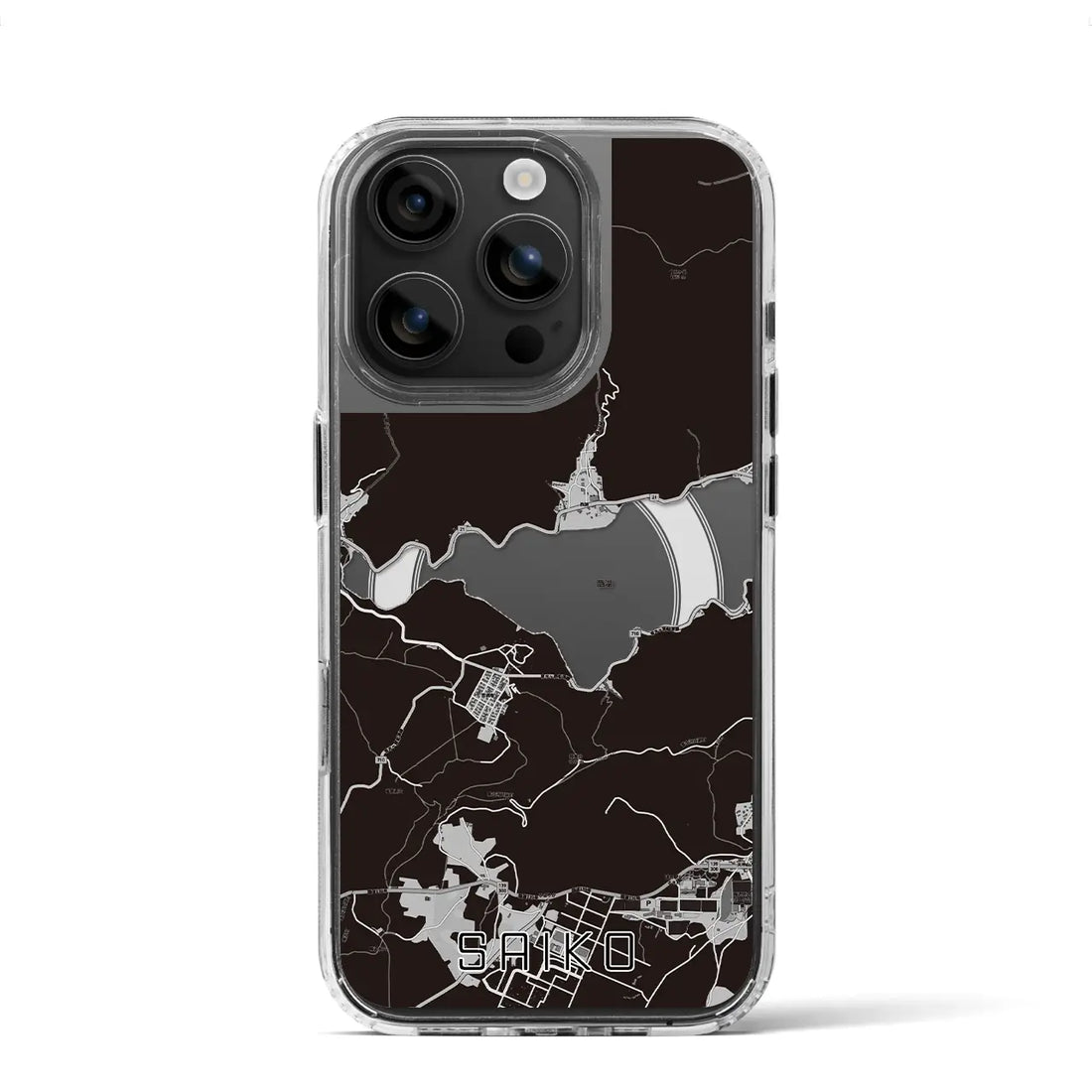 【西湖(山梨県)】地図柄iPhoneケース(MagSafeタイプ)