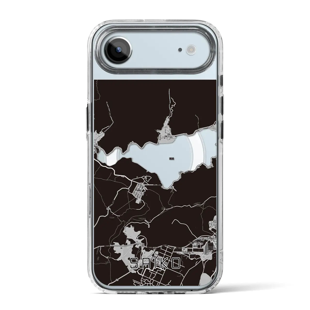 【西湖(山梨県)】地図柄iPhoneケース(MagSafeタイプ)