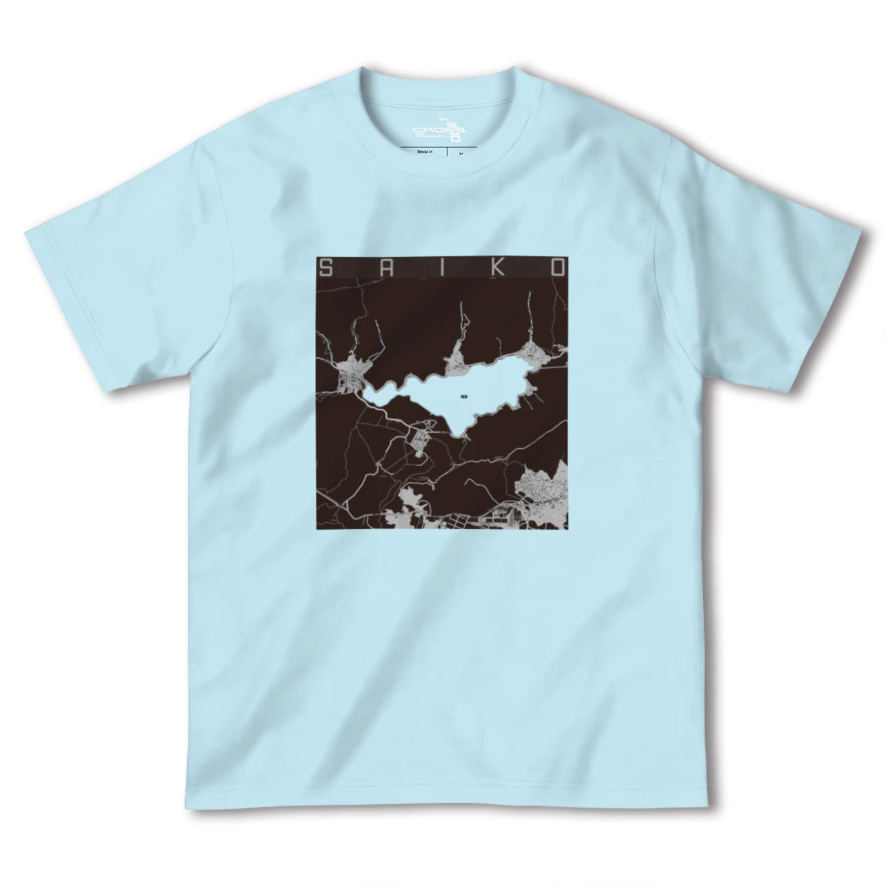 【西湖(山梨県)】地図柄ヘビーウェイトTシャツ