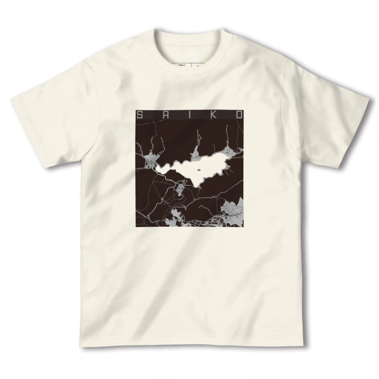 【西湖(山梨県)】地図柄ヘビーウェイトTシャツ