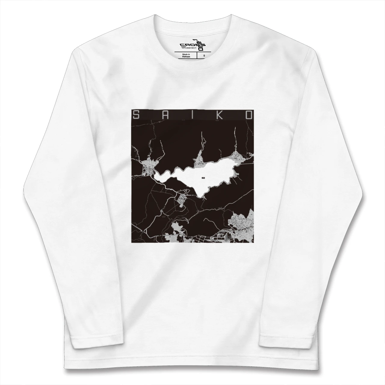 【西湖(山梨県)】地図柄ロングスリーブTシャツ