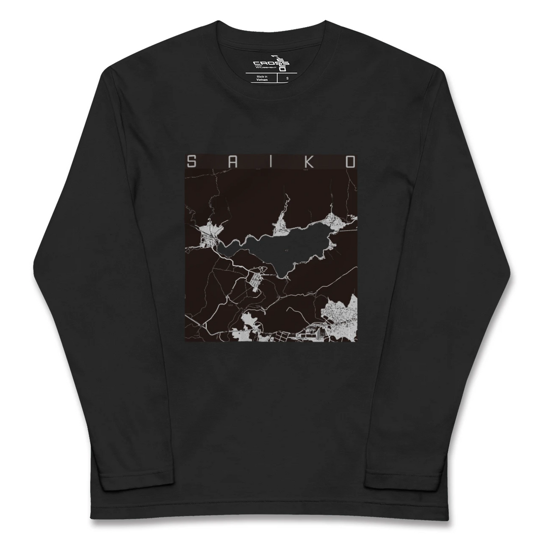 【西湖(山梨県)】地図柄ロングスリーブTシャツ