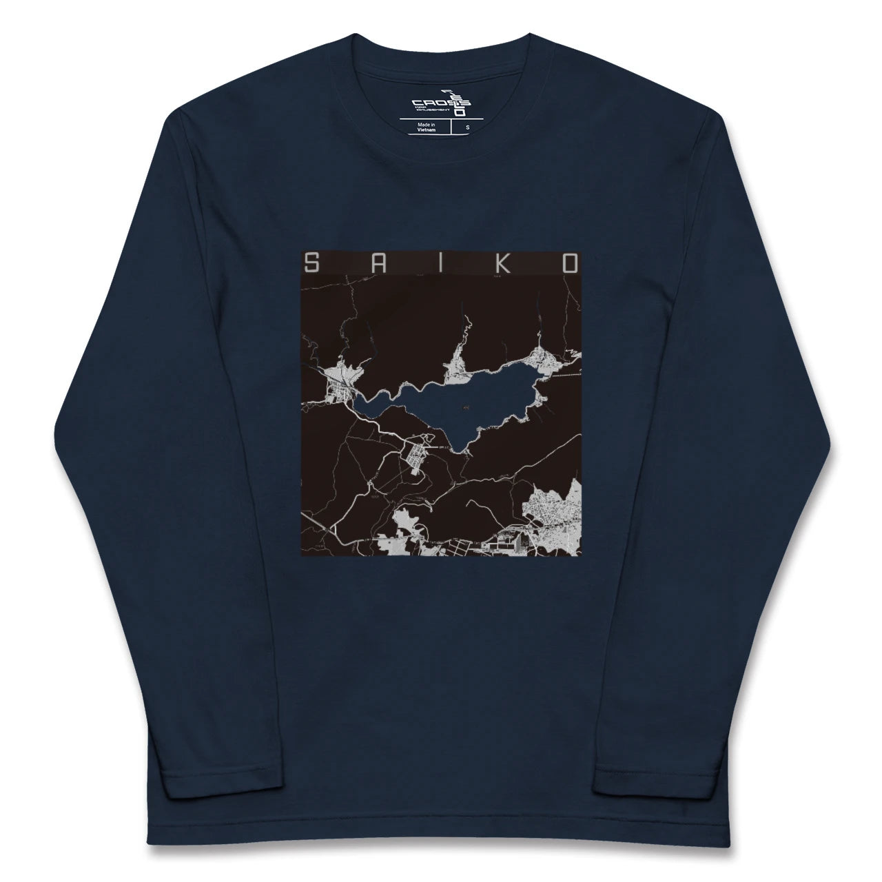 【西湖(山梨県)】地図柄ロングスリーブTシャツ