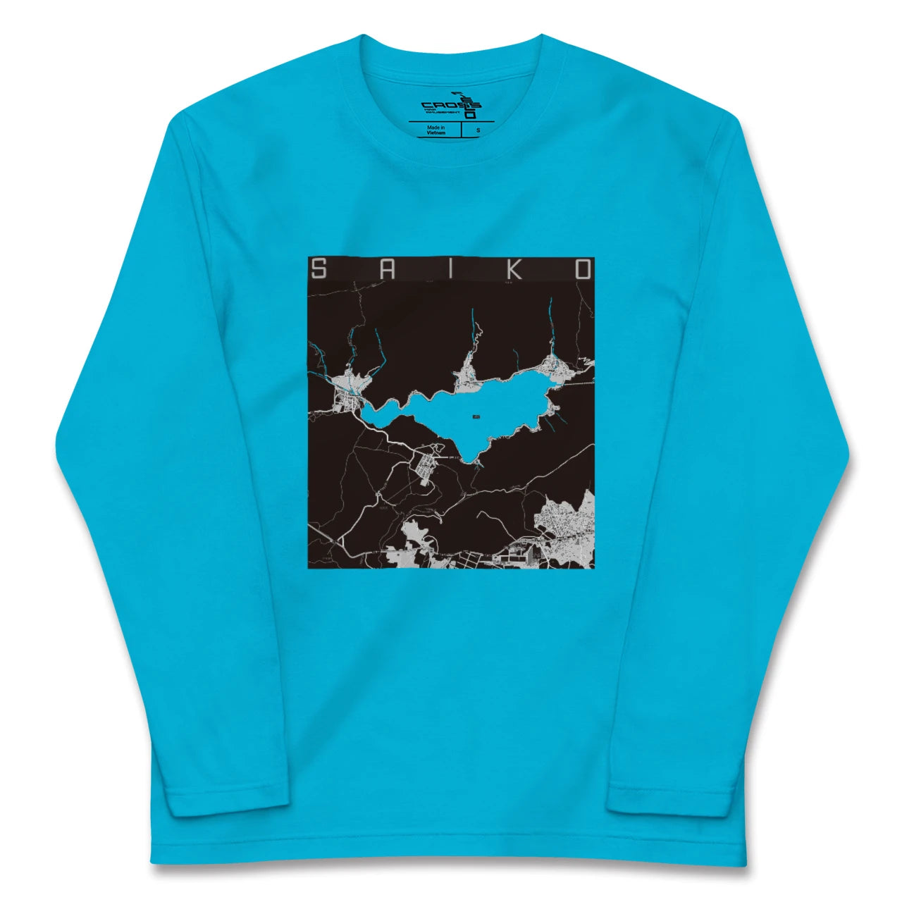 【西湖(山梨県)】地図柄ロングスリーブTシャツ