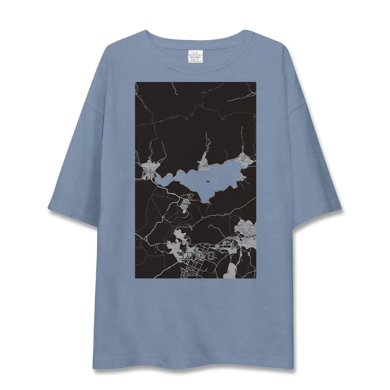 【西湖(山梨県)】地図柄ビッグシルエットTシャツ