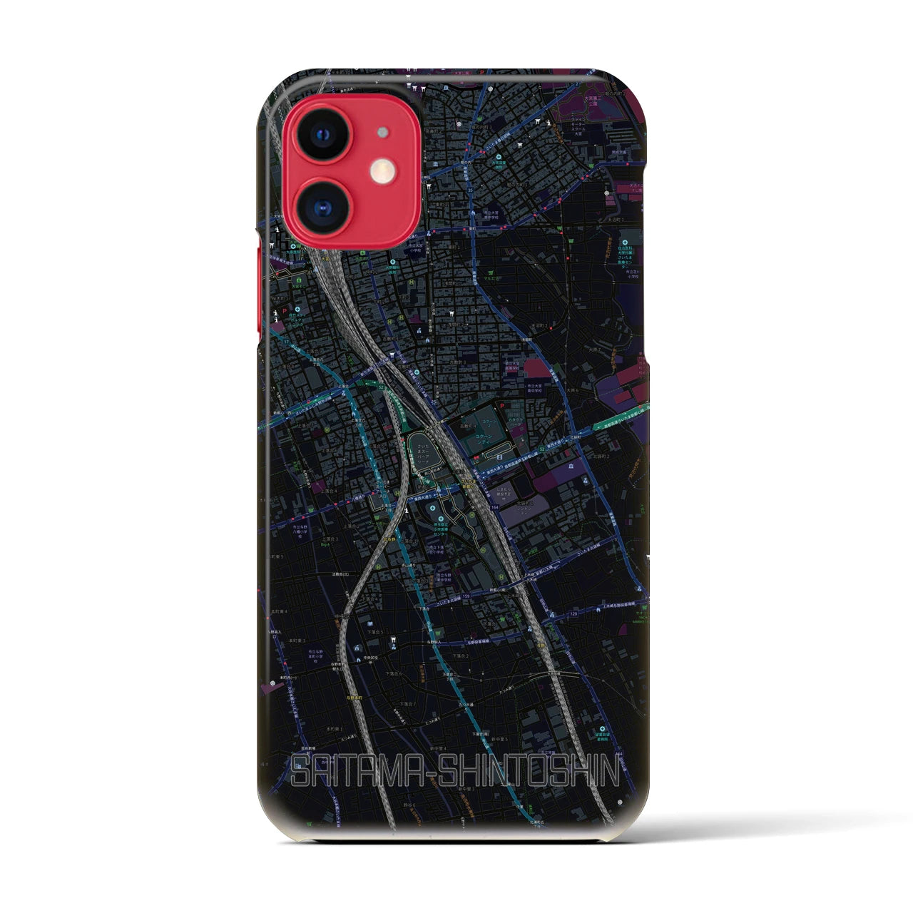 【さいたま新都心(埼玉県)】地図柄iPhoneケース(バックカバータイプ)