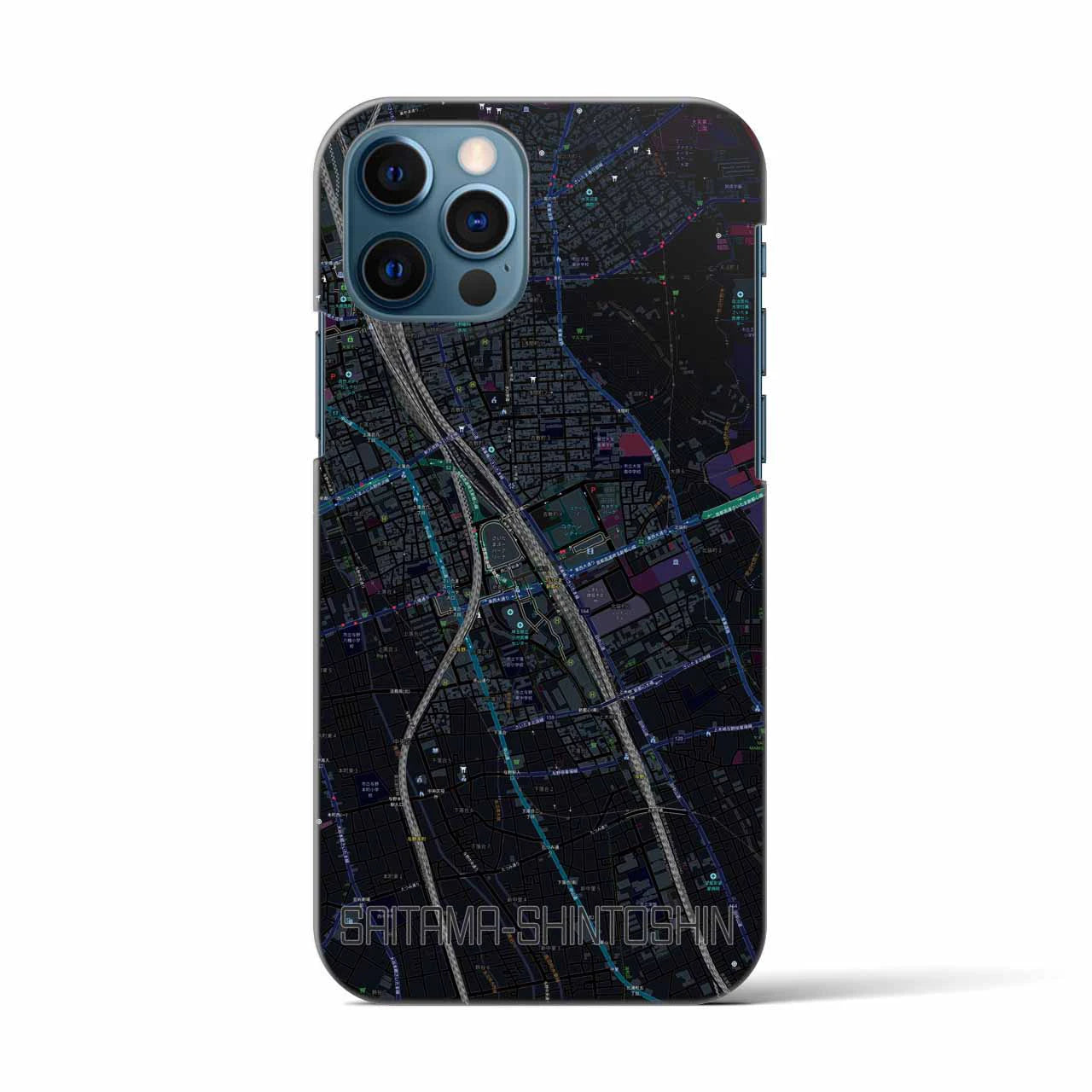 【さいたま新都心(埼玉県)】地図柄iPhoneケース(バックカバータイプ)