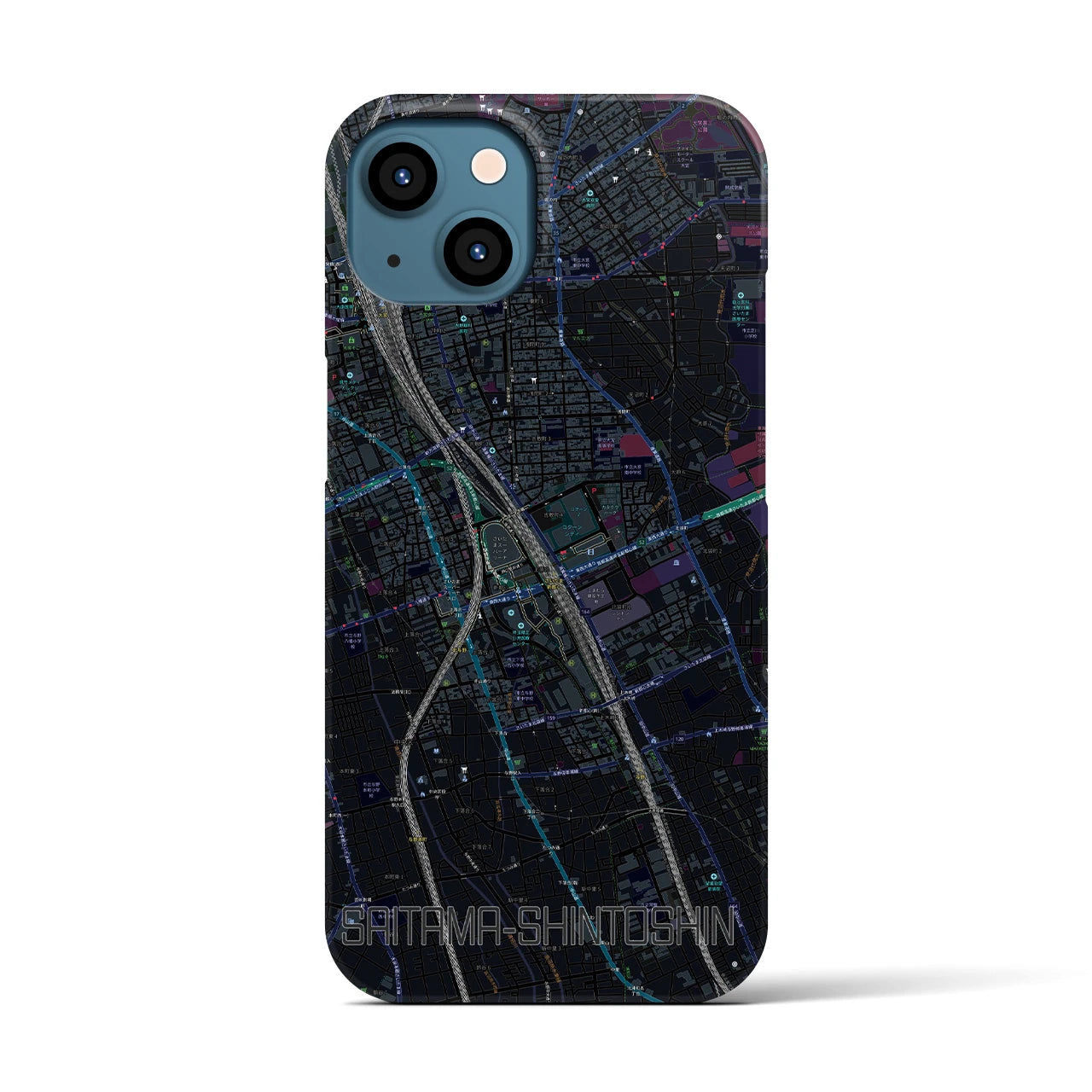 【さいたま新都心(埼玉県)】地図柄iPhoneケース(バックカバータイプ)