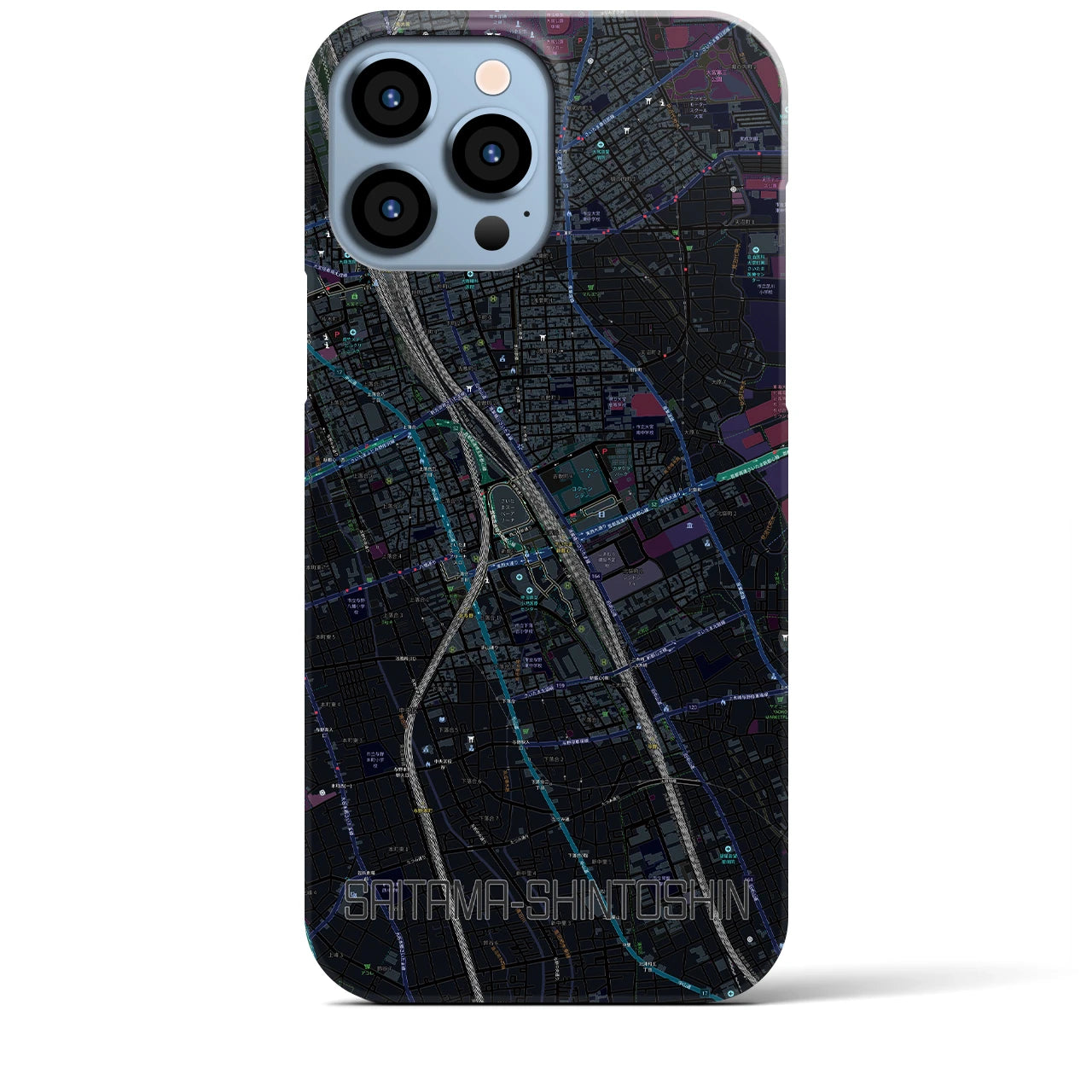 【さいたま新都心(埼玉県)】地図柄iPhoneケース(バックカバータイプ)