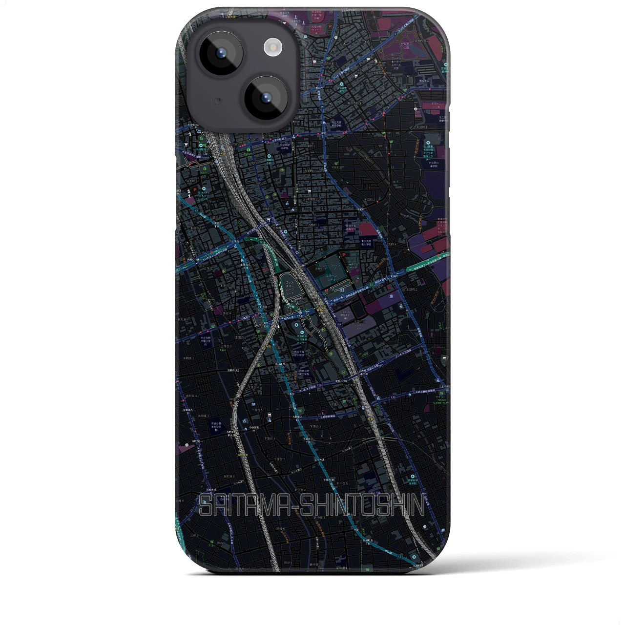 【さいたま新都心(埼玉県)】地図柄iPhoneケース(バックカバータイプ)