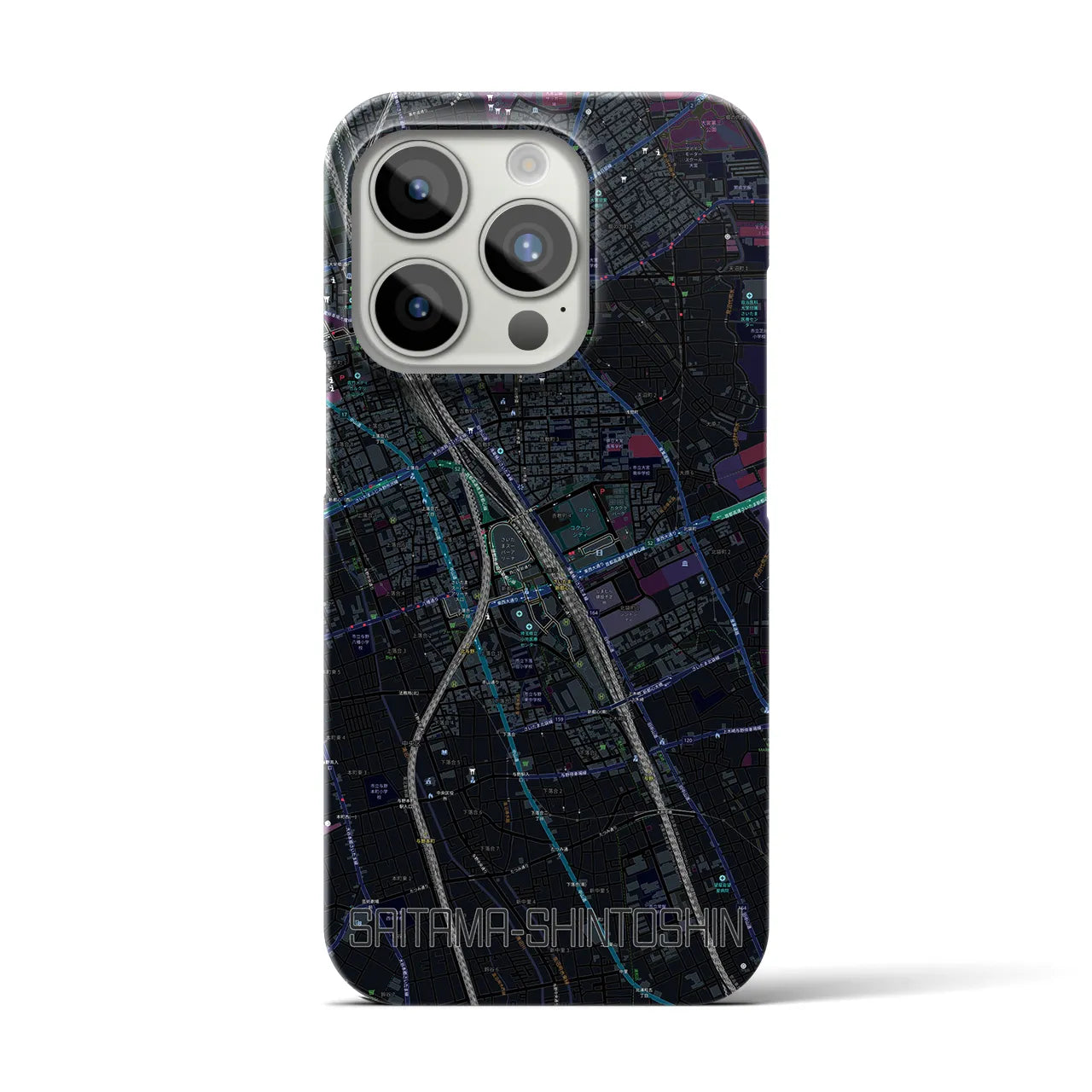 【さいたま新都心(埼玉県)】地図柄iPhoneケース(バックカバータイプ)