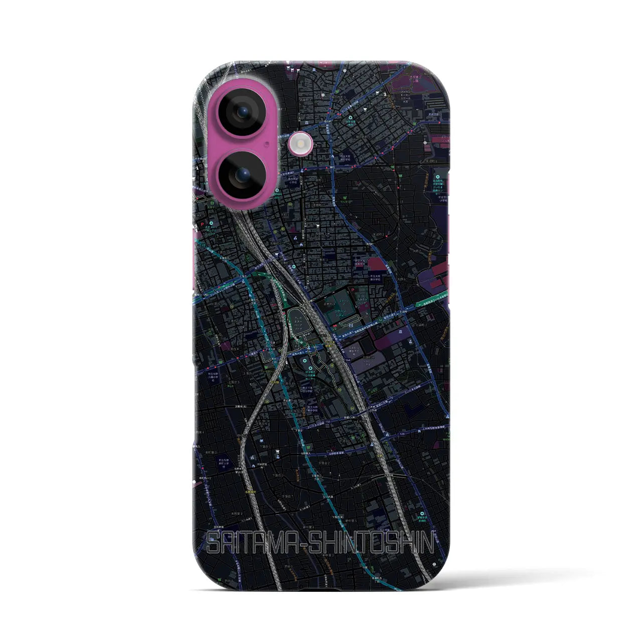 【さいたま新都心(埼玉県)】地図柄iPhoneケース(バックカバータイプ)