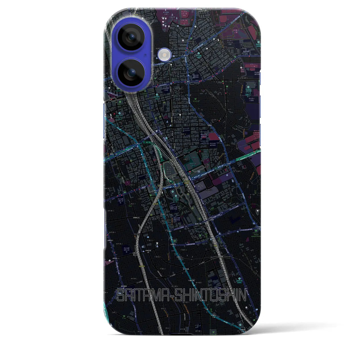 【さいたま新都心(埼玉県)】地図柄iPhoneケース(バックカバータイプ)