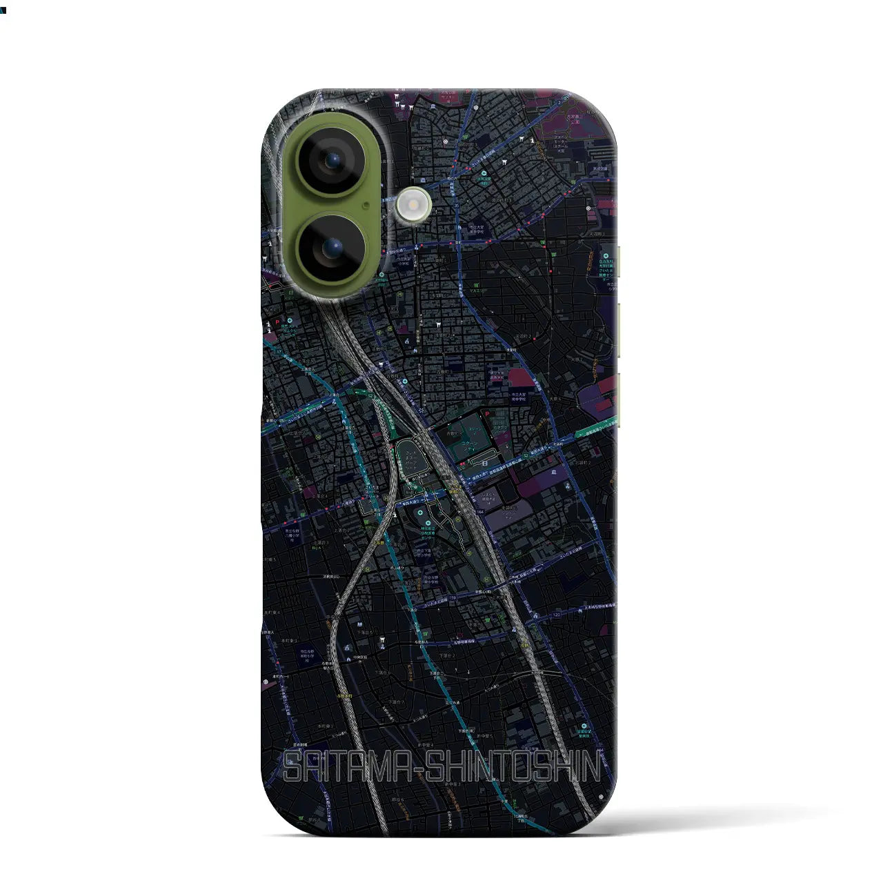 【さいたま新都心(埼玉県)】地図柄iPhoneケース(バックカバータイプ)