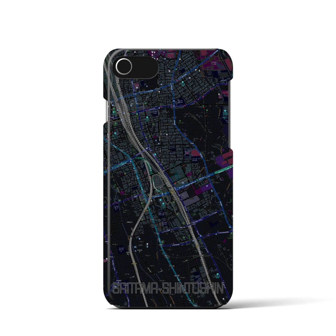 【さいたま新都心(埼玉県)】地図柄iPhoneケース(バックカバータイプ)